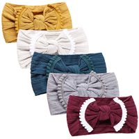 Baby Girl Nylon Headbands Newborn Infant Toddler Hairbands and Bows Child Hair Accessories (AM021-5pcs)