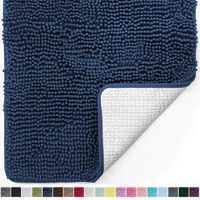 Gorilla Grip Original Luxury Chenille Bathroom Rug Mat, 44x26, Extra Soft and Absorbent Large Shaggy Rugs, Machine Wash Dry, Perfect Plush Carpet Mats for Tub, Shower, and Bath Room, Navy Blue