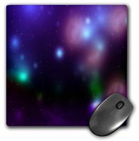 3dRose LLC 8 x 8 x 0.25 Inches Mouse Pad, Lights in The Night in Purple/Blue/Green (mp_65486_1)
