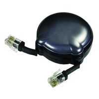 8 ft. Retractable Phone Handset Cord Manager, Black (01101)