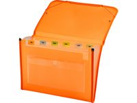 Lion Clear-Line Insta-Cover 7-Pocket Poly Expanding File, Transparent Orange, 1 File (94600-OR)