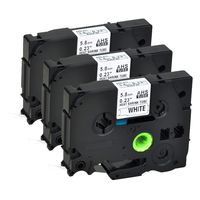 GREENCYCLE 3 Pack Heat-Shrink Tube Label Tape Compatible for Brother HSe-211 HSe211 HS211 HS-211 HS HSe 211 Black on White 0.23 inches(5.8mm) for Label Maker PT-E300 PT-E500 PT-E550W PT-P750WVP