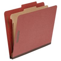 AmazonBasics Classification Folder- 100% Recycled, 1 Divider, 2" Embedded, Letter, Red, 10 per Box