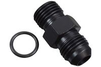 ICT Billet -6AN Flare to 6 Oring ORB Male Fuel Pump Rail Adapter Fitting Flare Hose Plumbing Oil Straight Thread Regulator Port Fluid End Black Anodized F06AN060R