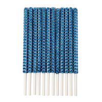 Rhinestone Bling Paper Sticks for Lollipop Cake Pop Apple Candy Buffet Treat Party Favor 6 inch (Dark Turquoise, 24)