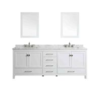 Eviva EVVN412-84WH Aberdeen 84" Transitional White Carrera Countertop bathroom Vanities