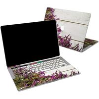 Lex Altern Vinyl Skin for MacBook Air 13 inch Mac Pro 16 15 Retina 12 11 2019 2018 2017 2016 Blooming Lavender Wood Planks Floral Wildflowers Print Laptop Cover Decal Sticker Touch Bar Protective