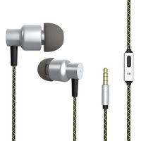 FOU Earphones with Mic Stereo Clear Sound in-Ear Earbuds Noise Cancelling Headphone Headsets with Remote Control for 3.5mm Jack Device(Sliver)