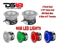 DS18 PRO-TW4L 1.75" RGB LED BULLET SUPER 1200 WATT 4OHM TWEETER LIGHT (PAIR) (Pair)