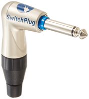 Amphenol Audio TM1RJ 1/4" Mono Switching Phone plug, Right Angle, Jaws Cable Clamp, Thermoplastic Backshell, Nickel Finish