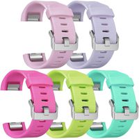 SKYLET for Fitbit Charge 2 Bands, Silicone Replacement Bands for Fitbit Charge 2 Bracelet Solid Colors with Secure Watch Clasp (No Tracker)[Large, 5 Pack: 004]