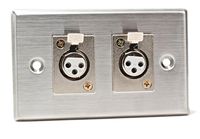 Astatic 40-348 Single Gang Stainless Steel Wall Plate with Dual XLR-F