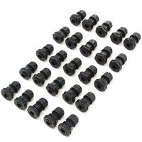 25 Cable Glands - 3mm-6.5mm PG7 Plastic Waterproof Adjustable Lock Nut Cable Connectors Joints with Gaskets