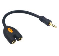 Poyiccot 3.5mm Headphone Splitter, 3.5mm Male to 2 Female Splitter Y Jack AUX Adapter Compatible Headset Tablet Smartphone MP3 Player & More, Black