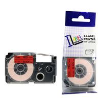 LM Tapes - Casio KL-750 12mm Black on Red Compatible Label Tape for Casio KL750 EZ Label Printer