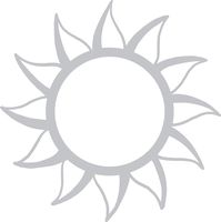 hBARSCI Sun Vinyl Decal - 5 Inches - for Cars, Trucks, Windows, Laptops, Tablets, Outdoor-Grade 2.5mil Thick Vinyl - Silver Gray