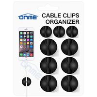 Cable Clips, ONME 6 Pack Cable Holder Multipurpose Cord Management for Home Non-Toxic Rubber Material Self-Adhesive Desk Cord Clips Durable Cord Organizer Black Cord Holder for Office (Black 6pcs)