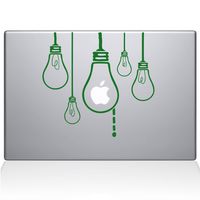 The Decal Guru 0190-MAC-13A-LG Idea Light Bulbs Vinyl Sticker, 13" Macbook Air, Green