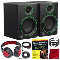 Mackie CR Series CR3-3" Creative Reference Multimedia Monitor Pair Premium Bundle with Home Recording for Musicians for Dummies and Much More