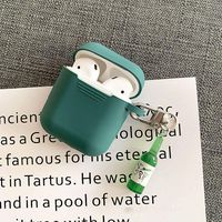 UR Sunshine AirPods Case, Creative Candy Color Soft TPU Silicone Case Cover Protective Skin for AirPods with Drink Beer Bottle Decoration Pendant Keychain-Green