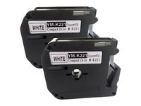 2PK compatible for Brother P-touch Labels M221 M-K221 MK221 Black on White Tape PT65, PT110 ACD.auto