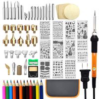 82 PCS Wood Burning Kit, Wood Tool with Adjustable On-Off Switch Control Temperature 200~450 ℃ Professional Wood Burning Pen and DIY Various Wooden Kits Carving/Embossing/Soldering Tips