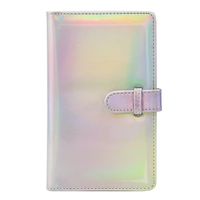 QUEEN3C 96 Pockets Mini Photo Album for Fujifilm Instax Mini 9 8 8+ 7s 25 26 50s 70 90 Film, Polaroid PIC-300 Z2300, 3-inch Film. (96 Pockets, Aurora Silver)