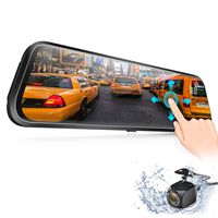 Backup Camera, Vizomaoi D10 10'' Mirror Dash Cam IPS Touch Screen 1080P Rearview Front and Rear Dual Lens with Night Vision Waterproof Reverse Camera Streaming Media Dash Camera for Cars
