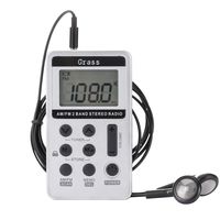 G001AM/ FM Pocket Radio Portable Mini Digital Tuning Stereo with Rechargeable Battery and Earphone for Walk/Jogging/Gym/Camping （Silver）