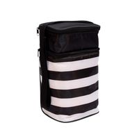 J.L. Childress 6 Bottle Cooler, Insulated Breastmilk Cooler and Lunch Bag for Baby Food and Bottles, Leak-Proof and Heat-Sealed, Ice Pack Included, Black Stripe
