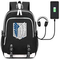 YOYOSHome Japanese Anime Cosplay Daypack Bookbag Laptop Bag Backpack School Bag with USB Charging Port (Attack on Titan 2)