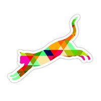 Cat Jumping - Vinyl Decal - Laptop, Macbook, Decor, Window Vinyl Decal Sticker - (4" Vinyl Decal)