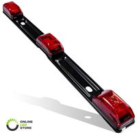 15" 9 LED 3 Red Trailer Light Bar [DOT Approved] [IP67 Submersible] Identification Running Marker ID Rear Trailer Tail Light Bar for 80" Enclosed Motorcycle Utility Marine Boat Trailers