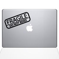 The Decal Guru 1064-MAC-11A-BLA Fragile Sticker Decal Vinyl Sticker for 11" MacBook Air, Black