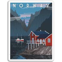 2 x 10cm Norway Vinyl Stickers - Travel Fjord Oslo Sticker Laptop Luggage #17051 (10cm Tall)
