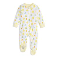 Burt's Bees Baby Baby Sleep & Play, Organic Pajamas, NB-9M One-Piece Zip Up Footed PJ Jumpsuit, Spring Chicks, 6-9 Months