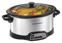 Hamilton Beach 6-Quart Programmable Slow Cooker With Digital Timer, Dishwasher-Safe Crock & Lid (33660)