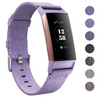 EZCO Compatible with Fitbit Charge 3 Bands, Woven Fabric Breathable Watch Strap Quick Release Replacement Wristband Accessories Man Woven Compatible with Charge 3 Fitness Smart Watch