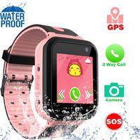 Zqtech Smart Watch for Kids GPS Tracker - IP67 Waterproof Smartwatches with SOS Voice Chat Camera Flashlight Alarm Clock Digital Wrist Watch Smartwatch Girls Boys Birthday Gifts (03 Waterproof Pink)