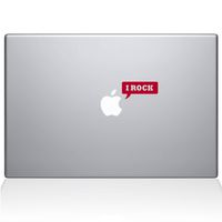The Decal Guru I Rock Speech Bubble MacBook Decal Vinyl Sticker - 12" MacBook - Red (1096-MAC-12M-DR)