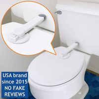 Baby Toilet Lock by Wappa Baby - Ideal Baby Proof Toilet Lid Lock with Arm - No Tools Needed Easy Installation with 3M Adhesive - Top Safety Toilet Seat Lock - Fits Most Toilets - White (1 Pack)