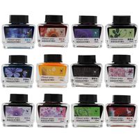 ZZKOKO Calligraphy Ink Bottle, 12 Colors Dip Calligraphy Pen Inks Set, Drawing Writing Art Fountain Pen Non-Carbon Ink
