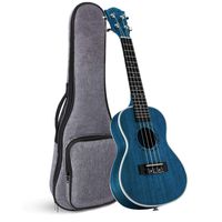 Concert Ukulele Ranch 23 inch Professional Wooden ukelele Instrument with Free Online 12 Lessons and Gig Bag - Small Hawaiian Guitar - Starry Blue