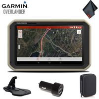 Garmin Overlander Rugged, Multipurpose, All-Terrain On/Off-Road Navigator with Friction Mount, Case, USB Charger,