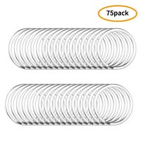 Key Ring, Nickel Plated Flat Key Chain Rings for Home Car Key Organization, Size of 1 inch/25mm, Pack of 75 Pcs