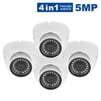 5MP Dome Security Camera Anpvees Hybrid HD 1080P 4 in 1 TVI/CVI/CVBS/AHD Security Cameras, Waterproof Outdoor/Indoor Day & Night Vision 3.6mm Lens for CCTV Camera System-White (white-4pack)