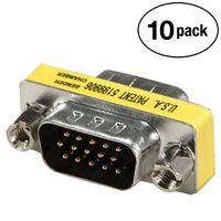 InstallerParts (10 Pack DB15HD VGA/SVGA Male to Male Mini Gender Changer Male to Male