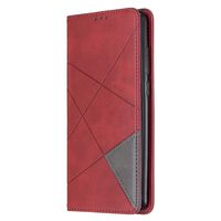 Lomogo Leather Wallet Case for Xiaomi Redmi Note 8 Pro with Stand Feature Card Holder Magnetic Closure, Shockproof Flip Case Cover for Xiaomi Redmi Note8 Pro - LOBFE160322 Red