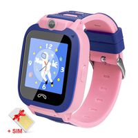 Ralehong Kids Smartwatches IP68 Waterproof LBS/GPS Tracker Smart Watch Phone,Calls SOS Camera Voice Chat Touch Screen for 3-13 Years School Girls Boys Christmas Birthday Gifts (2G SIM Card Included)