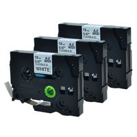 GREENCYCLE 3 PK Laminated Flexible Black on White 1/2 Inch Label Tape Compatible for Brother TZeFx231 Tz Tze Fx231